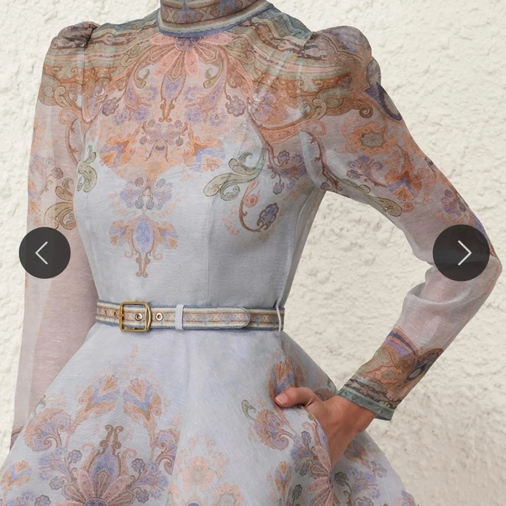 Zimmermann Eden Paisley Long Sleeve Dress - Picture 3 of 8